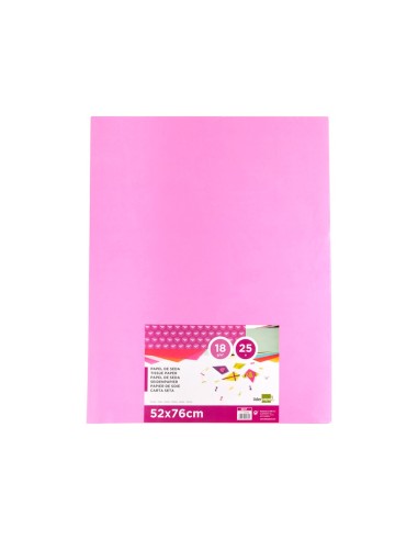 PAPEL SEDA ROSA 52X76 CM 18 GR PAQUETE 25 H.