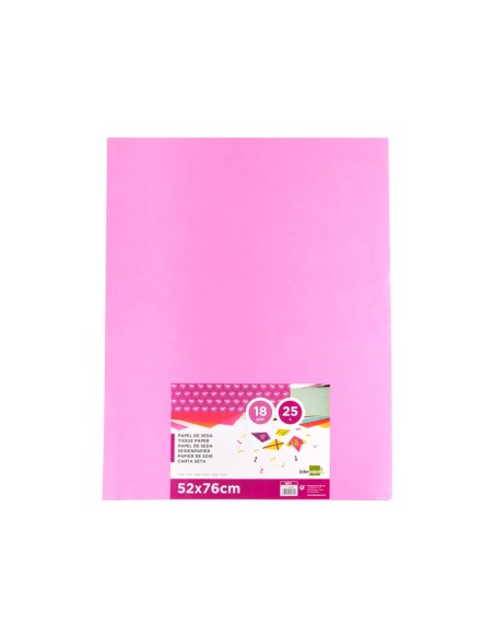 PAPEL SEDA ROSA 52X76 CM 18 GR PAQUETE 25 H.