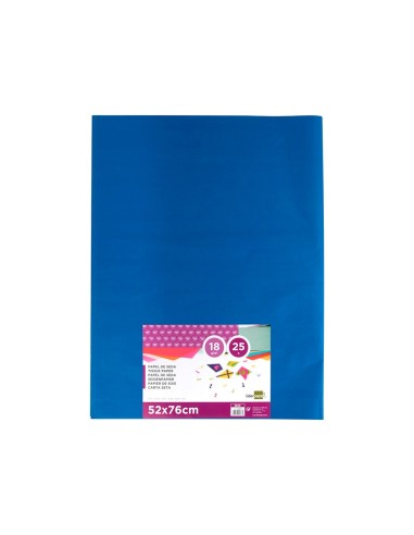 PAPEL SEDA AZUL 52X76 CM 18 GR PAQUETE 25 H.