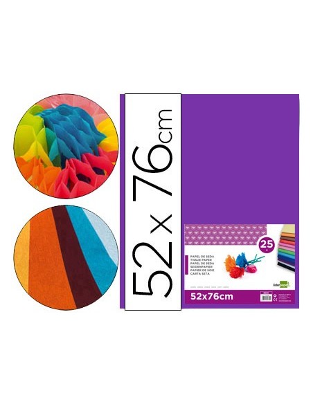 PAPEL SEDA VIOLETA 52X76 CM 18 GR PAQUETE 25 H.