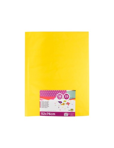 PAPEL SEDA AMARILLO 52X76 CM 18 GR PAQUETE 25 H.