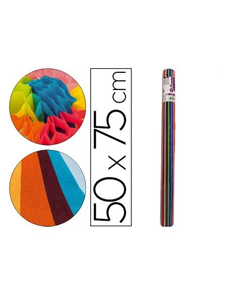 PAPEL SEDA LIDERPAPEL 12 COL.SURT.17G/M2 ROLLO 24 HOJAS 50X75CM