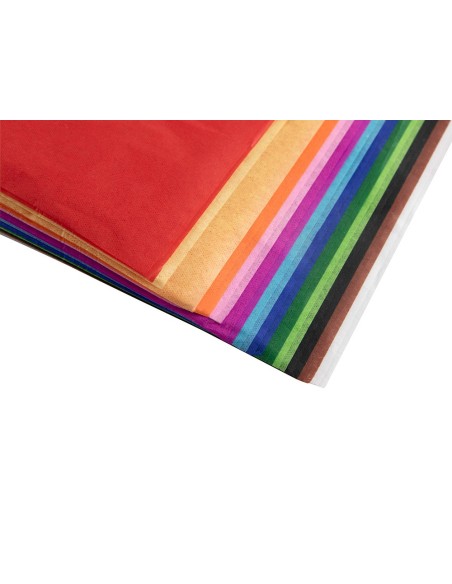 PAPEL SEDA LIDERPAPEL 12 COL.SURT.17G/M2 ROLLO 24 HOJAS 50X75CM