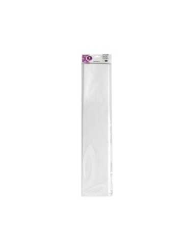 PAPEL CRESPON 0.50 X 2.50 MT BLANCO ENCELOFANADO