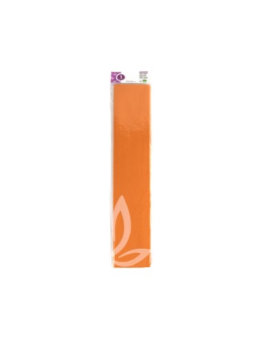 PAPEL CRESPON 0.50 X 2.50 MT NARANJA CLARO ENCELOFANADO
