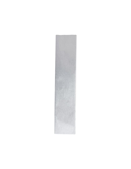 PAPEL CRESPON 0.50 X 2.50 MT METALIZADO PLATA ENCELOFANADO