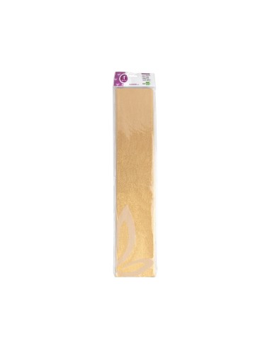 PAPEL CRESPON 0.50 X 2.50 MT METALIZADO ORO ENCELOFANADO