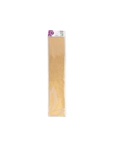 PAPEL CRESPON 0.50 X 2.50 MT METALIZADO ORO ENCELOFANADO
