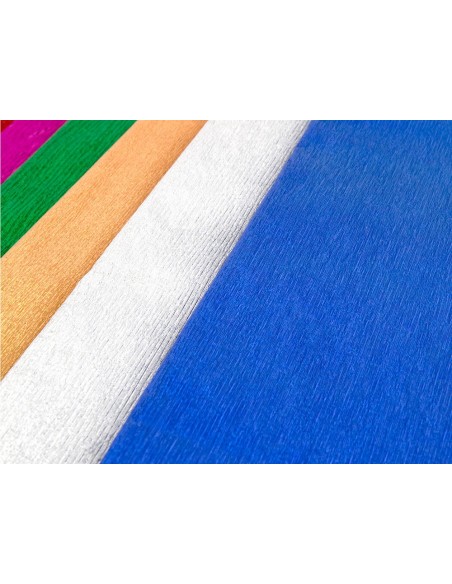 PAPEL CRESPON 0.50 X 2.50 MT METALIZADO ORO ENCELOFANADO
