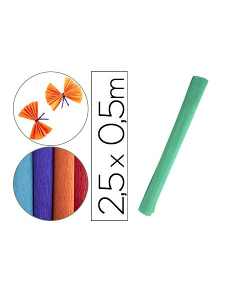 PAPEL CRESPON FLORISTERIA 50 CM X 2,5 M 85G/M2 TURQUESA CP29