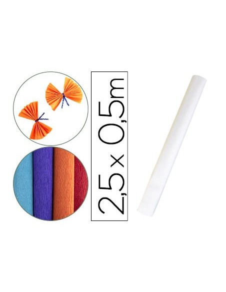 PAPEL CRESPON LIDERPAPEL FLORISTERIA 50 CM X 2,5 M 85G/M2 BLANCO CP33