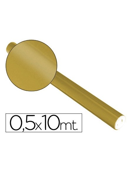 PAPEL METALIZADO ORO ROLLO 0,5 X 10 MT
