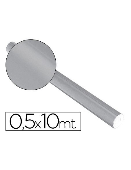 PAPEL METALIZADO PLATA ROLLO 0.5 X 10 MT