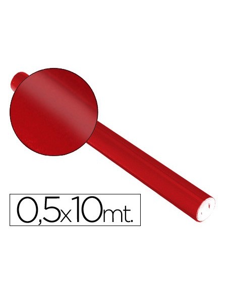 PAPEL METALIZADO ROJO ROLLO 0.5 X 10 MT