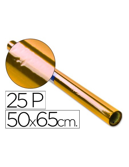 PAPEL CELOFAN ROLLO TREPADO AMARILLO 25 H.50X65 CM