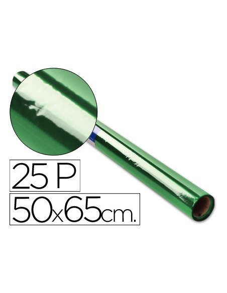 PAPEL CELOFAN ROLLO TREPADO VER 25 H.50X65 CM