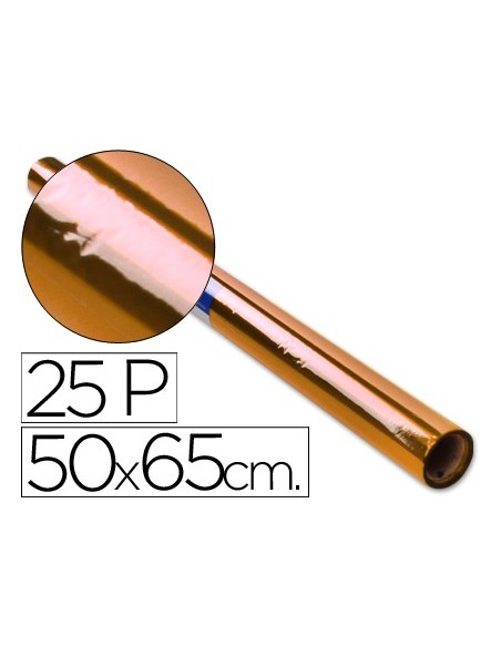 PAPEL CELOFAN ROLLO TREPADO NARANJA 25 H.50X65 CM