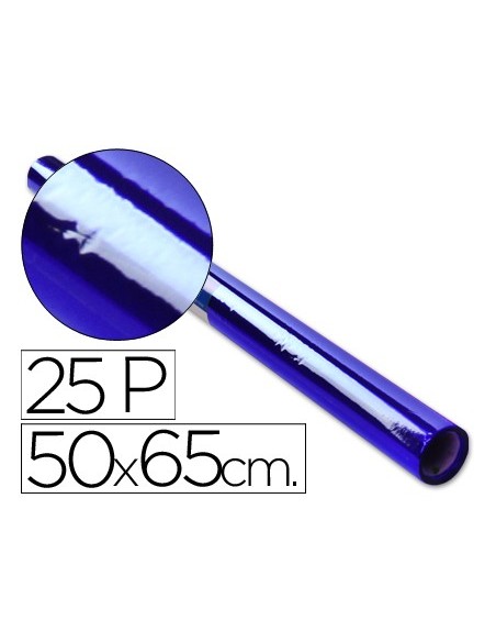 PAPEL CELOFAN ROLLO TREPADO AZUL 25 H.50X65 CM