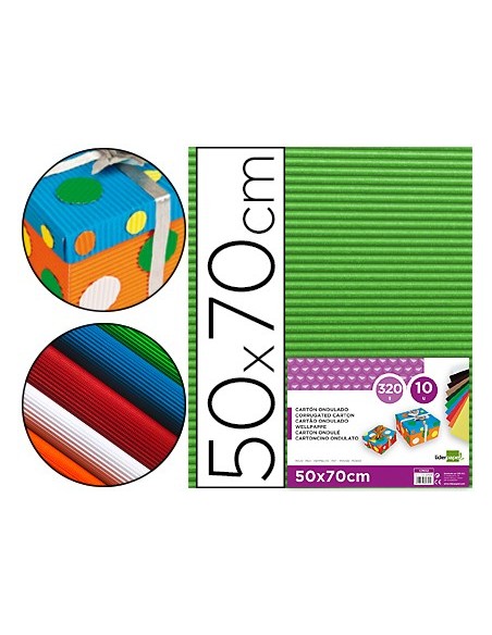 CARTON ONDULADO VER HOJA 50X70 CM 320 GR