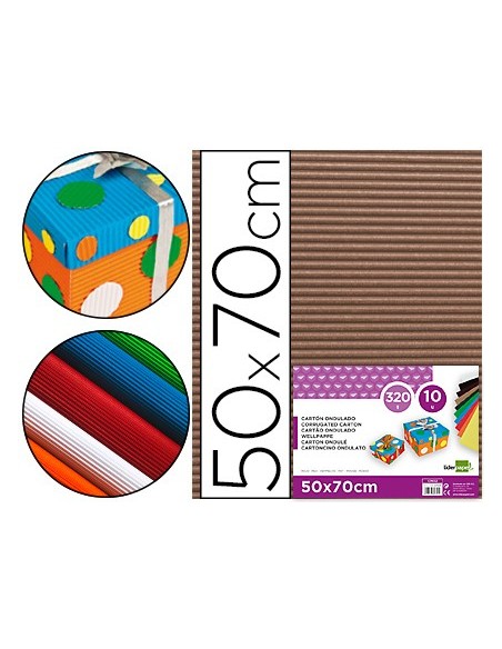 CARTON ONDULADO MARRON HOJA 50X70 CM 320 GR