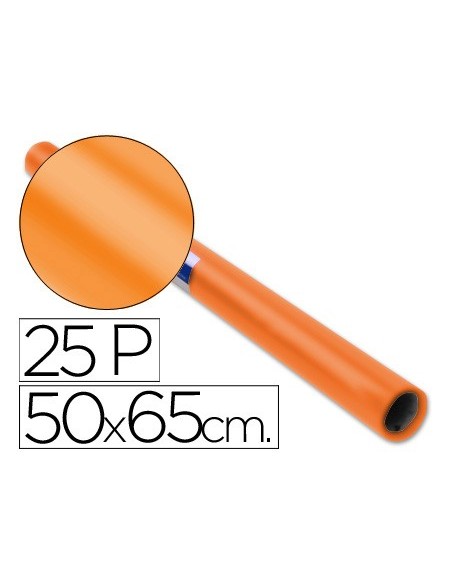 PAPEL CHAROL ROLLO NARANJA 25 H.50X65 CM