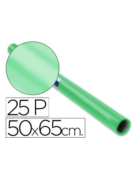 PAPEL CHAROL ROLLO VERDE PALIDO 25 HOJAS DE 50X65 CM