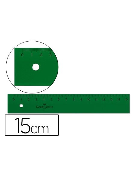 REGLA FABER 15 CM PLASTICO VERDE