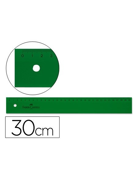 REGLA FABER 30 CM PLASTICO VERDE