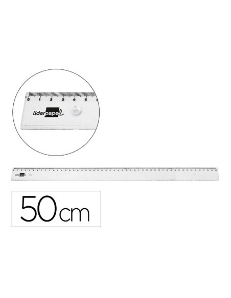 REGLA LIDERPAPEL PLAST.IRROMPIBLE TPTE.50 CM