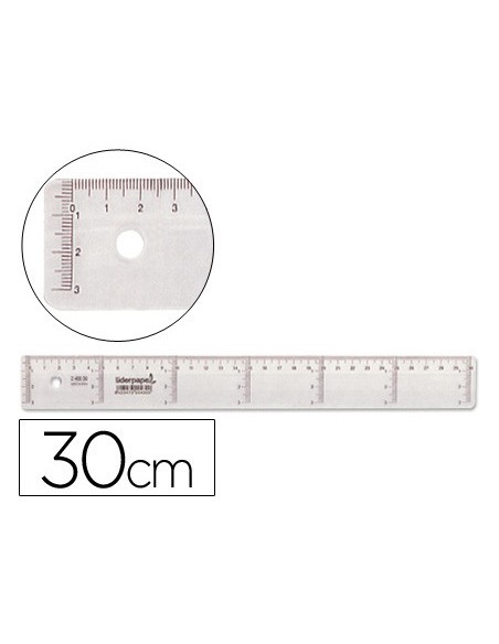 REGLA 30 CM PLASTICO CRISTAL