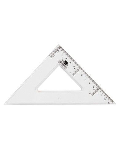 ESCUADRA 20 CM PLASTICO CRISTAL