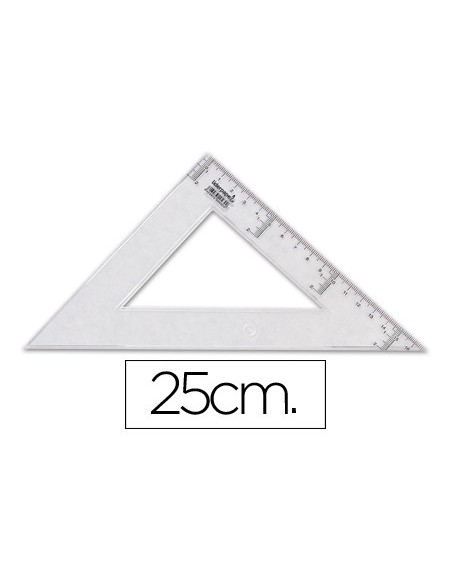 ESCUADRA 25 CM PLASTICO CRISTAL