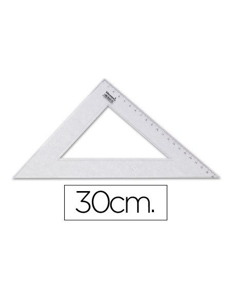 ESCUADRA 30 CM PLASTICO CRISTAL