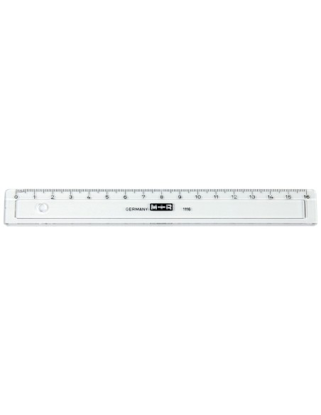 REGLA MOR 16 CM PLASTICO GRIS HUMO C/BISEL