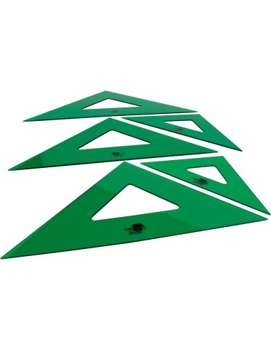 ESCUADRA 25 CM ACRILICO VERDE