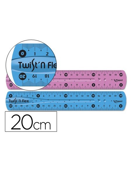 REGLA PLASTICO FLEXIBLE MAPED 20 CMS COL.SURT.
