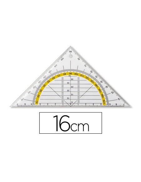 ESCUADRA LIDERPAPEL GEOMETRIA 16 CM PLASTICO CRISTAL