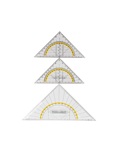 ESCUADRA LIDERPAPEL GEOMETRIA 16 CM PLASTICO CRISTAL