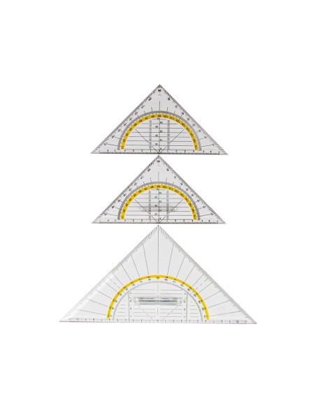 ESCUADRA LIDERPAPEL GEOMETRIA 16 CM PLASTICO CRISTAL