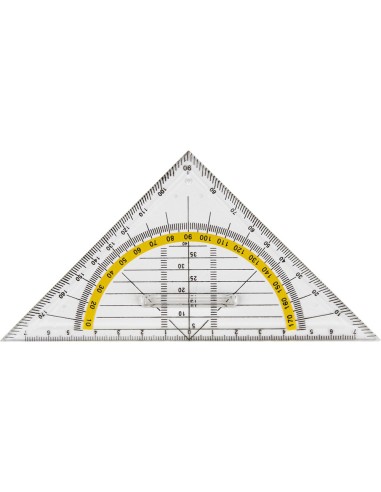 ESCUADRA LIDERPAPEL GEOMETRIA 16 CM PLASTICO CRISTAL AGARRADERA FIJA
