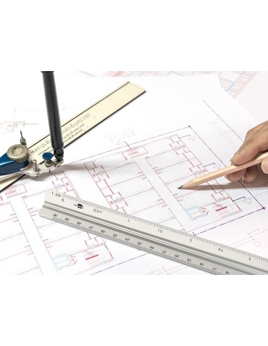 ESCALA  AL.FORMA TRIANGUL FUNDA 30 CM 1:20 1:25/1:50/1:75/1:100/1:150
