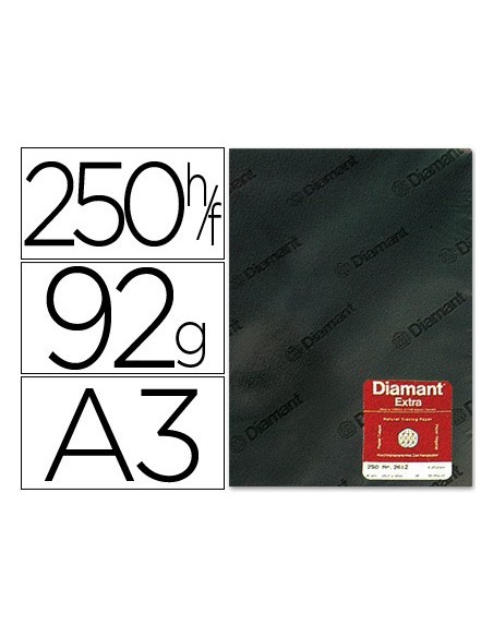 PAPEL VEGETAL DIAMANT DIN A3 92 GR HOJA