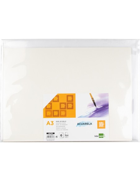 PAPEL ACUARELA DIN A3 300 GR- PACK 6 H.