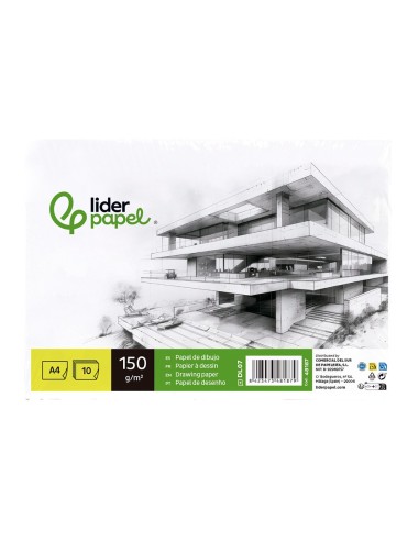 PAPEL DIBUJO  210X297MM 150G/M2 SIN RECUADROPACK 10