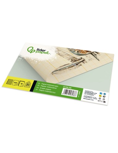 PAPEL MILIMETRADO DIN A4 80 GR. PACK 10 H.