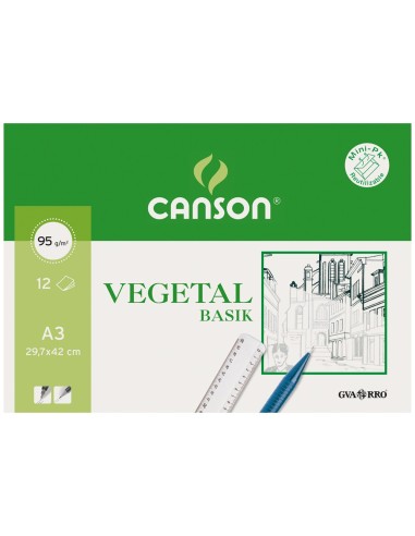 PAPEL VEGETAL GUARRO DIN A3 90 GR MINIPACK 12 H.