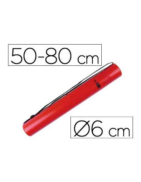 PORTAPLANOS PLASTICO DIAMETRO 6 CM EXTENSIBLE HASTA 80 ROJO