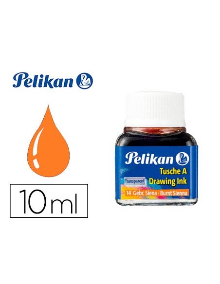 TINTA CHINA PELIKAN SIENA TOSTADA N.14 FRASCO 10 ML