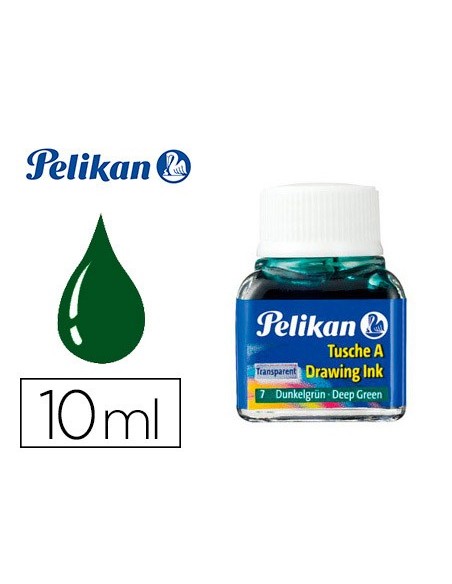 TINTA CHINA PELIKAN VERDE OSCURO N.7 FRASCO 10 ML