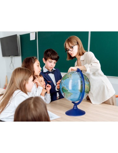 GLOBO TERRAQUEO  LUZ FISICO POLITICO ESCRIBIBLE DIAMETRO 30 CM